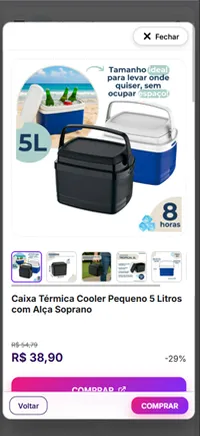 Detalhe de uma oferta na vitrine do Sincro